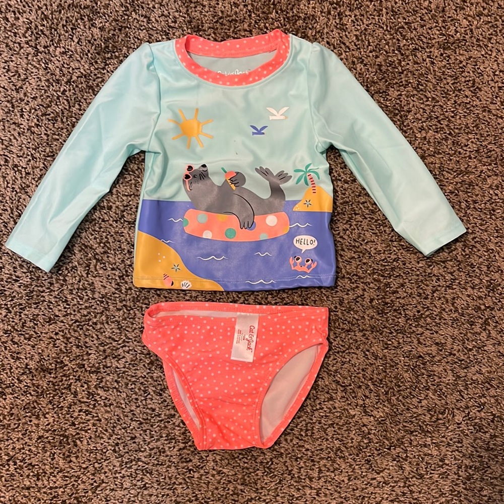 Cat & Jack Girls 2 Piece Swimsuit